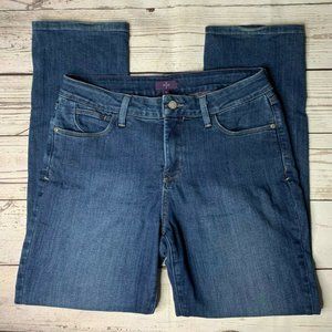NYDJ Jeans Womens 10 Blue Denim Mid Rise Boyfriend Classic Skinny Ankle